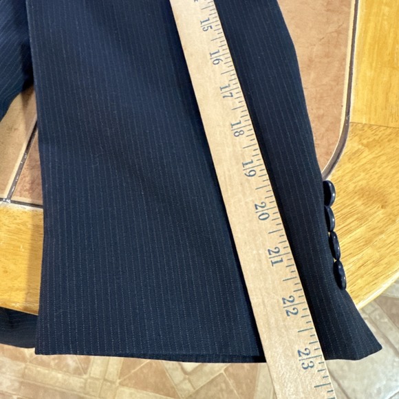 JOS A BANK 100% Wool Navy Blue Pin Stripe Sport Coat Sz 44R Blazer Jacket - Picture 9 of 11